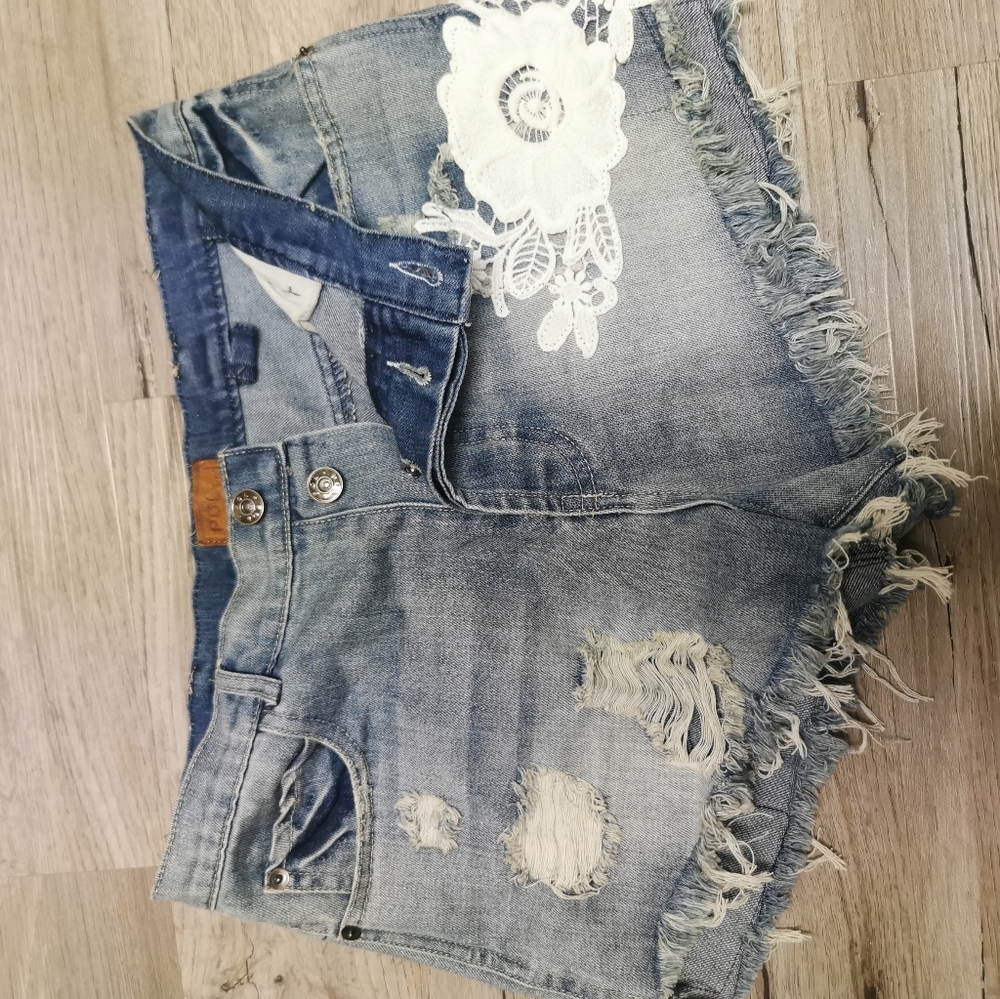 NWT, Pol button fly denim shorts, xs